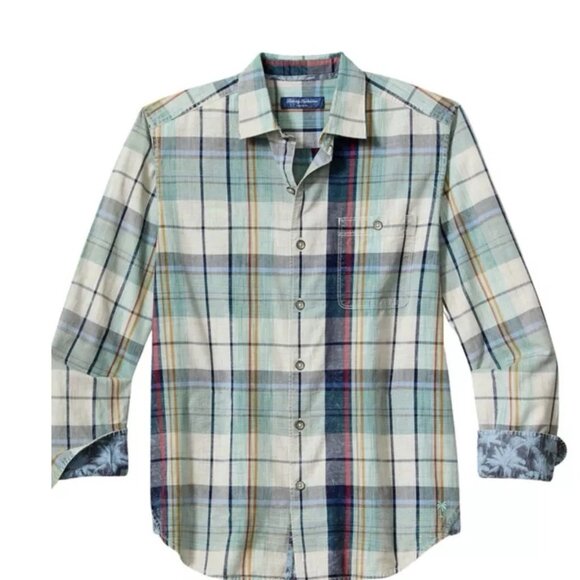 Tommy Bahama Other - Tommy Bahama Tortola Sunwash Check Plaid Shirt 3XLB Big & Tall Azul Mar Cotton